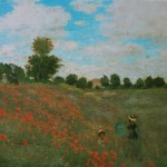 Claude Monet . Coquelicots 1873. Lumière et couleurs : touche après touche de peinture,Monet a souvent saisi sa vision de moments heureux et éphémères.